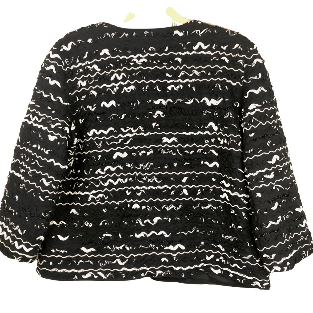 Chicos Open Front Jacket 100% Cotton Textured Bea… - image 2